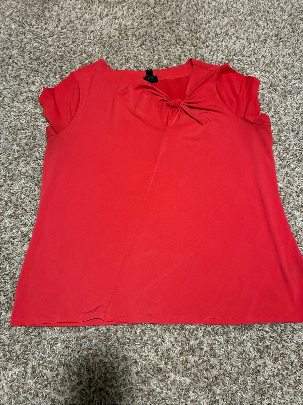 Worthington Red Twist-Neck Short Sleeve Top